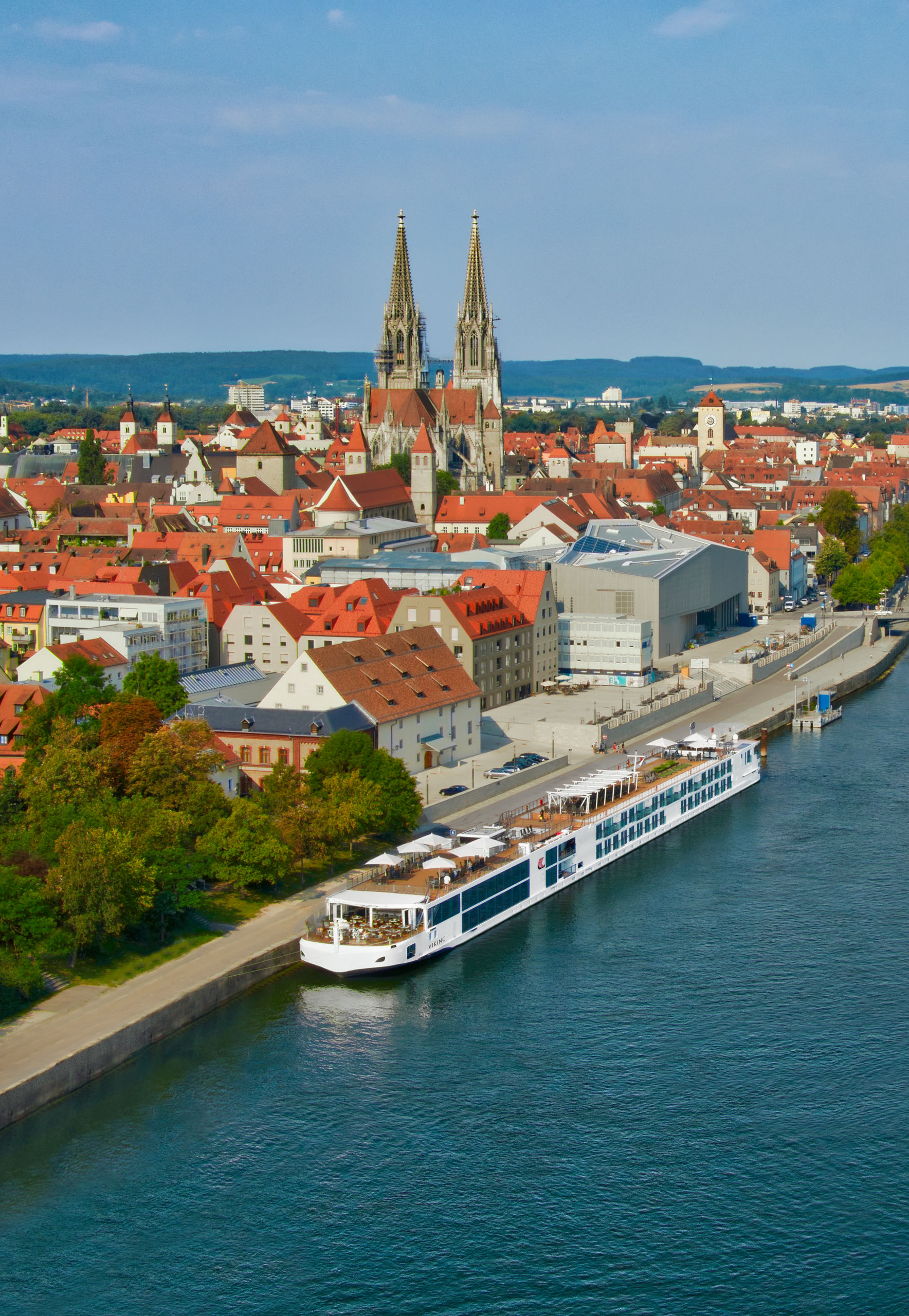 Scenic river cruise in historic cityscape