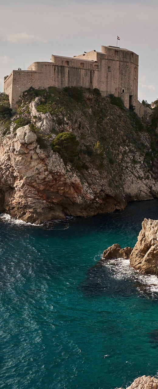 Scenic coastal fortress in Dubrovnik, Croatia