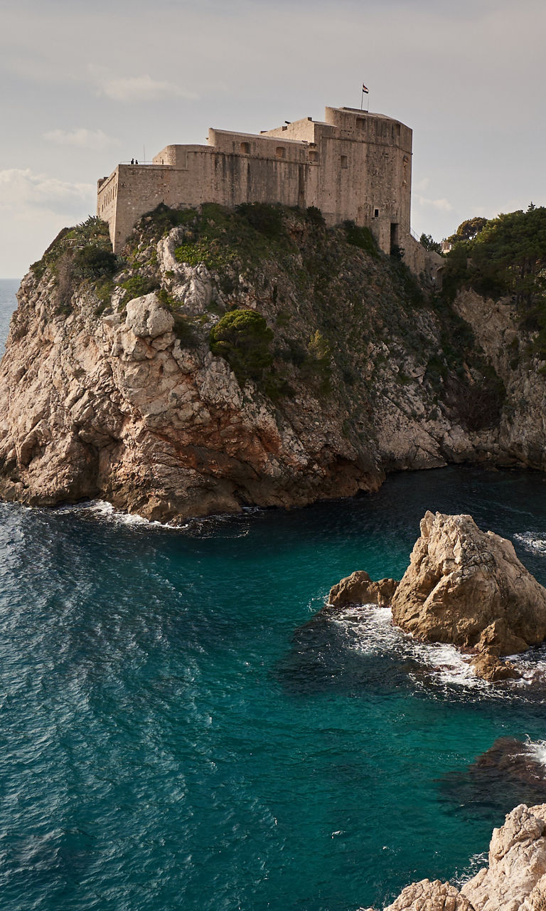 Scenic coastal fortress in Dubrovnik, Croatia