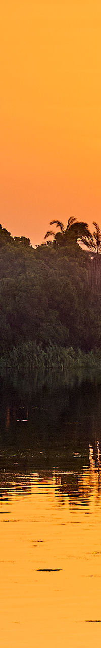 Serene sunset over tranquil river landscape