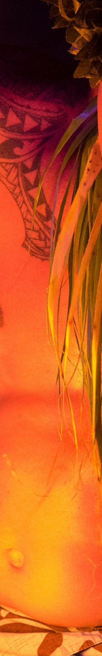 Traditional fire dance performance at night