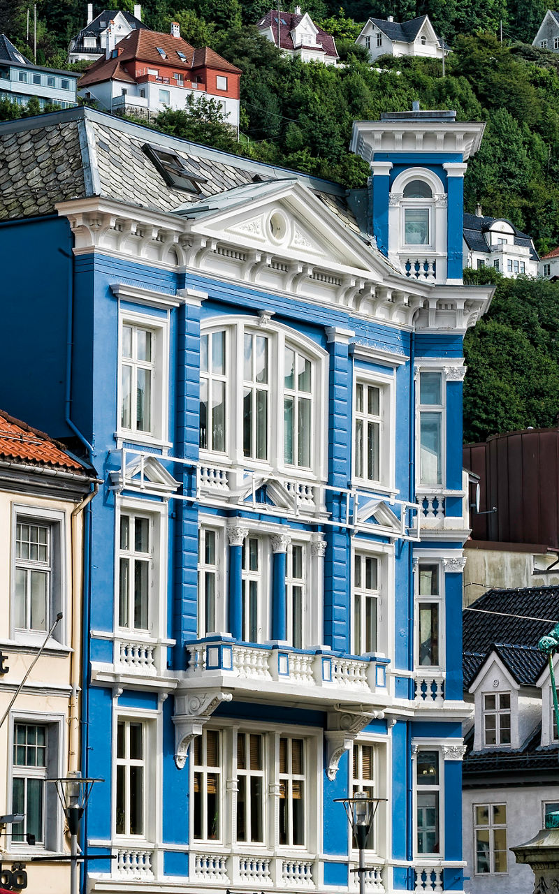 Colorful historic buildings in Bergen, Norway