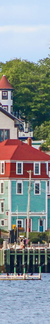 Colorful coastal town with vibrant houses