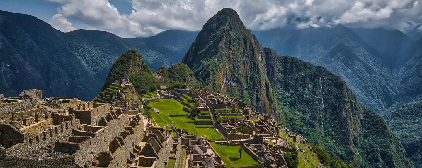 Machu Picchu ancient ruins with mountain backdrop