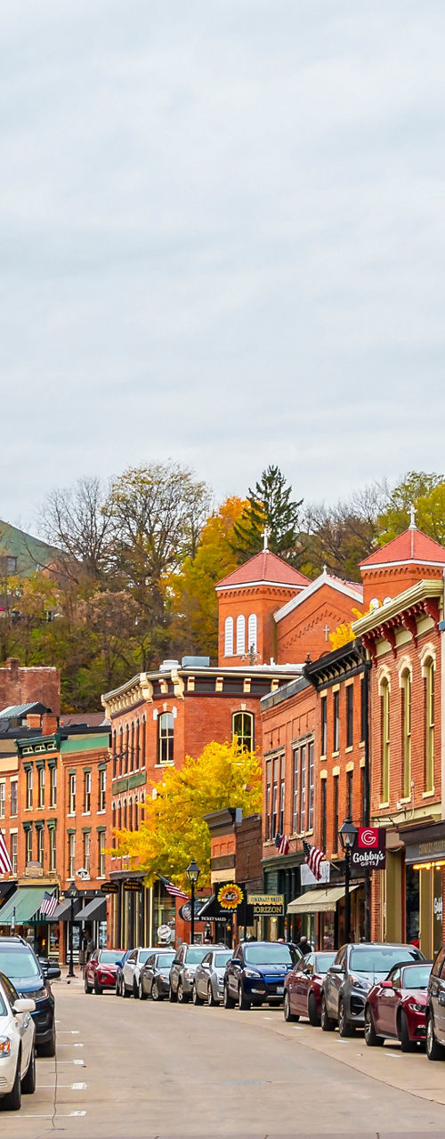 Historic Downtown Street with Brick Buildings