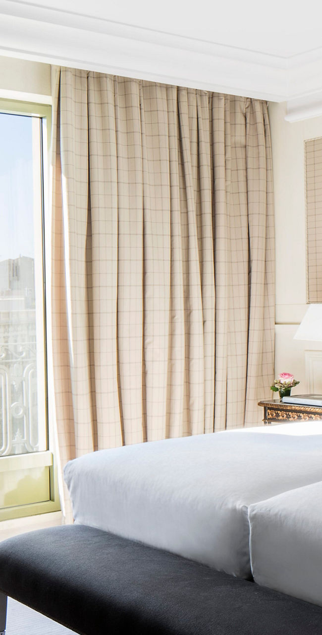 Elegant hotel room with city view