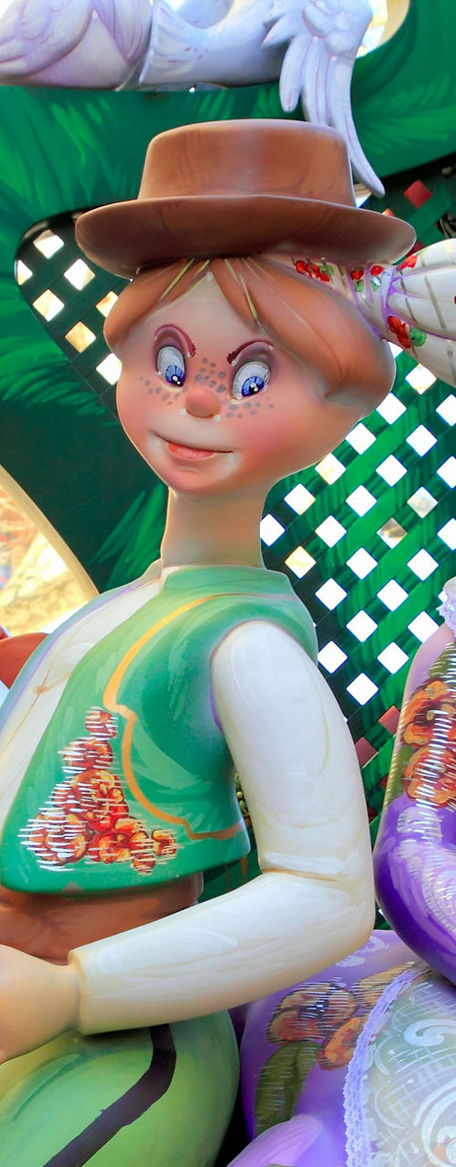 Colorful festival float with characters
