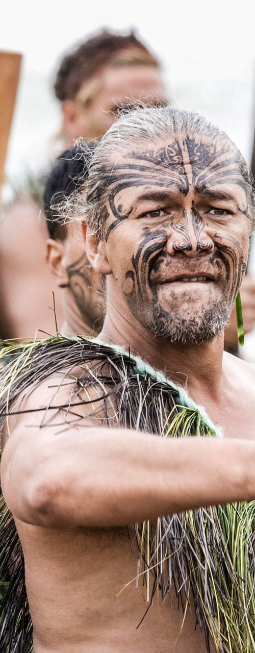 Traditional warriors performing cultural ritual