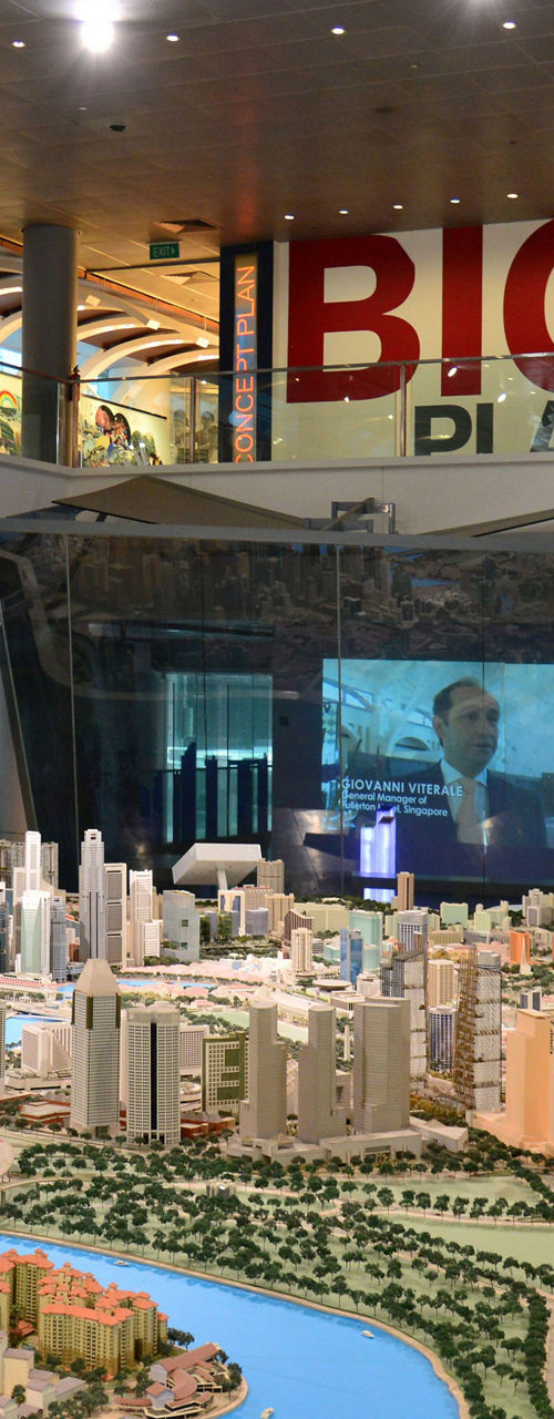 Urban city model in exhibition space