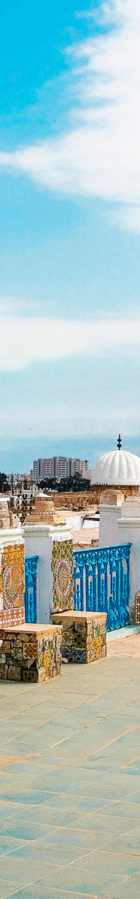 Historic Tunis rooftop with intricate tiles