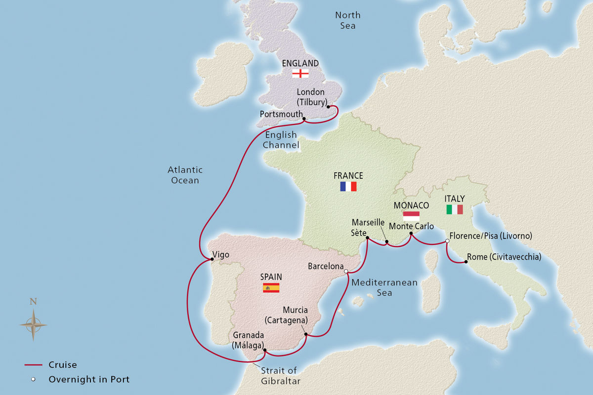 Mediterranean Discoveries – route map