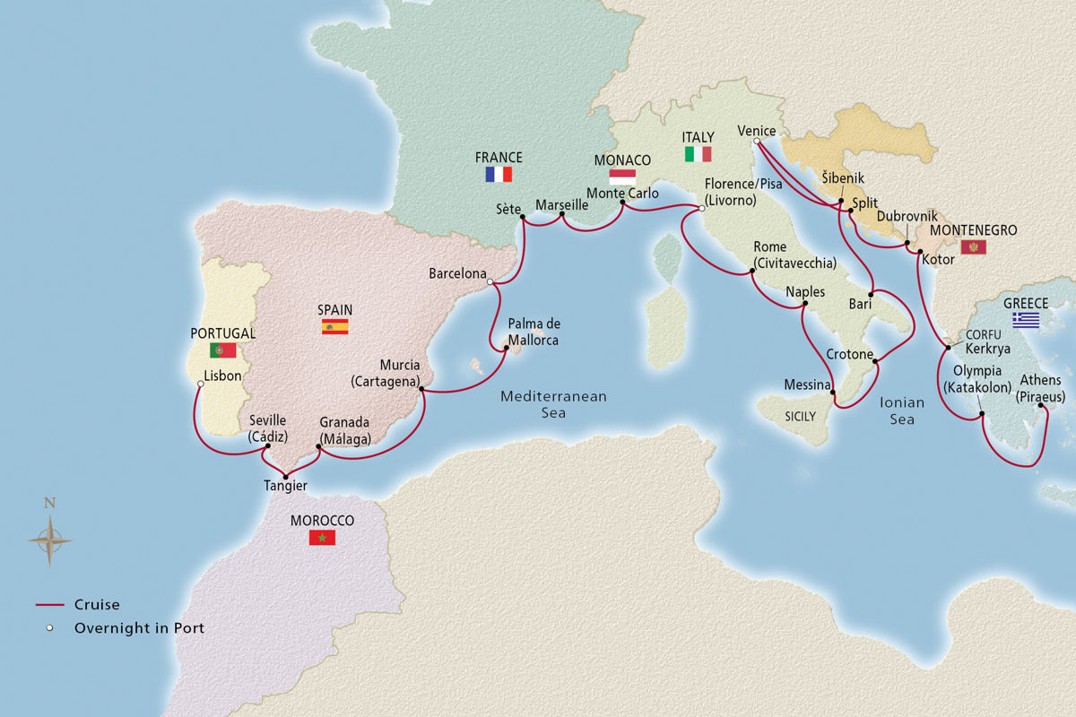 Mediterranean Explorer – route map