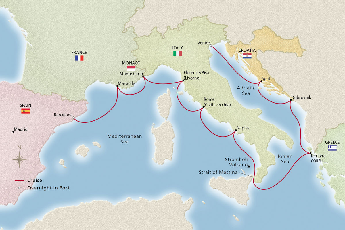 Mediterranean Odyssey – route map