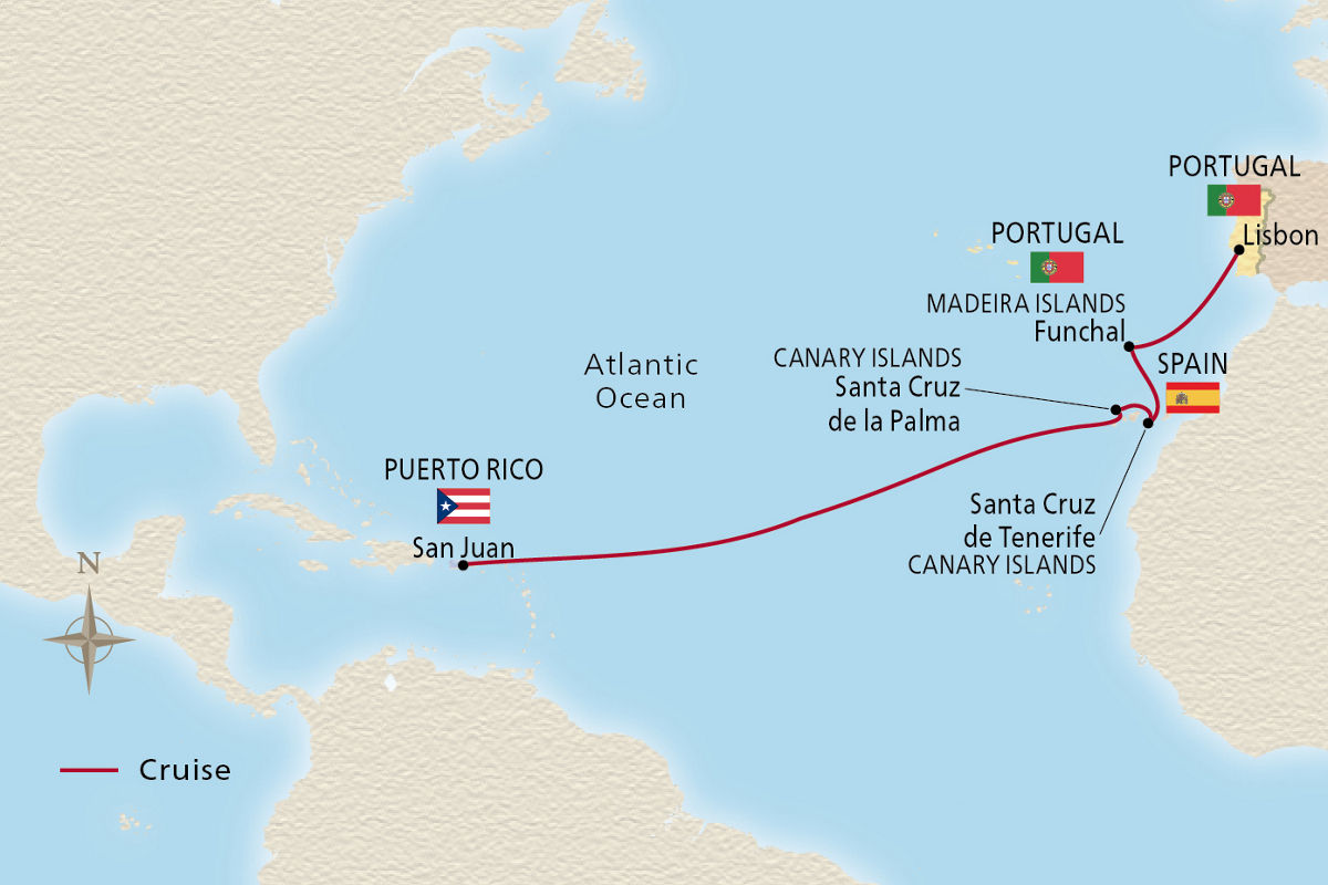 Mid Atlantic Crossing – route map