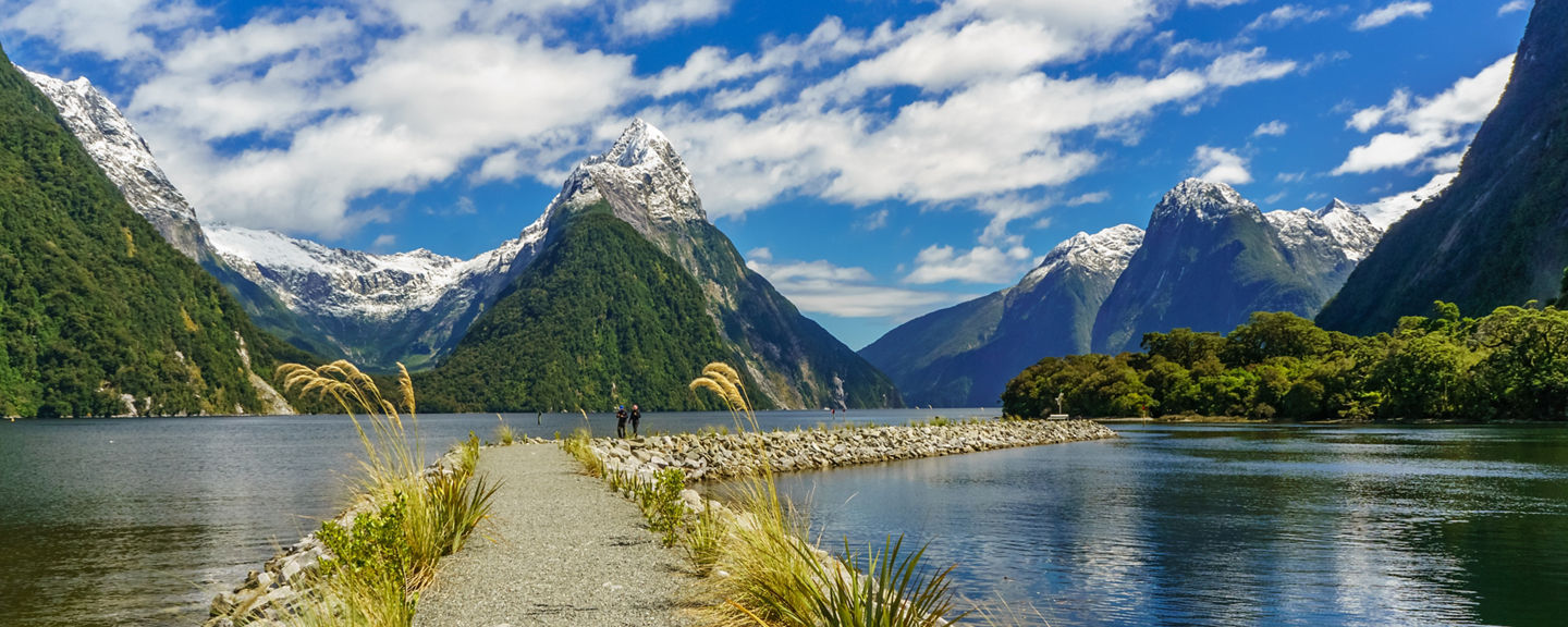 Scenic mountain view with clear blue sky