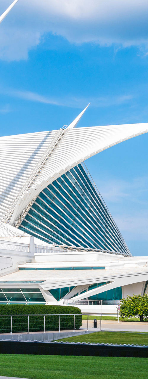 Modern architecture with winged design structure
