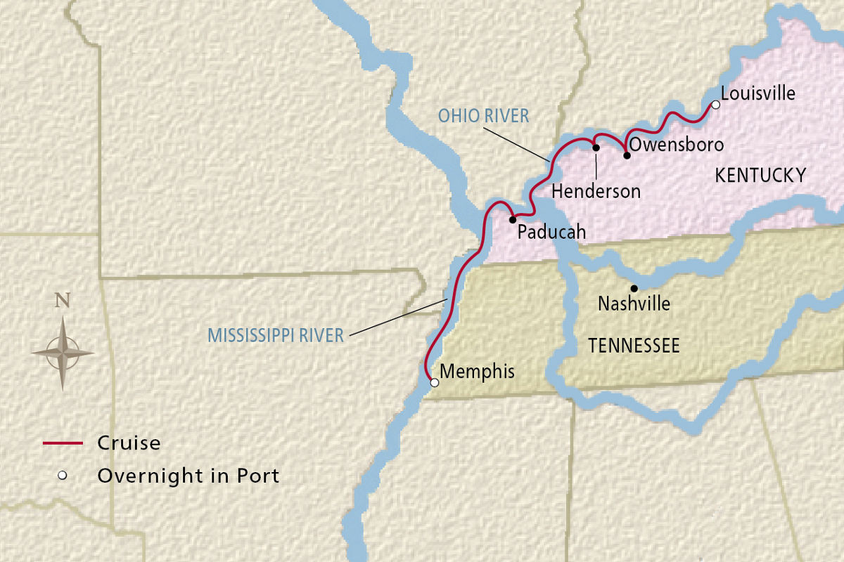 Mississippi & Ohio River Explorer – route map