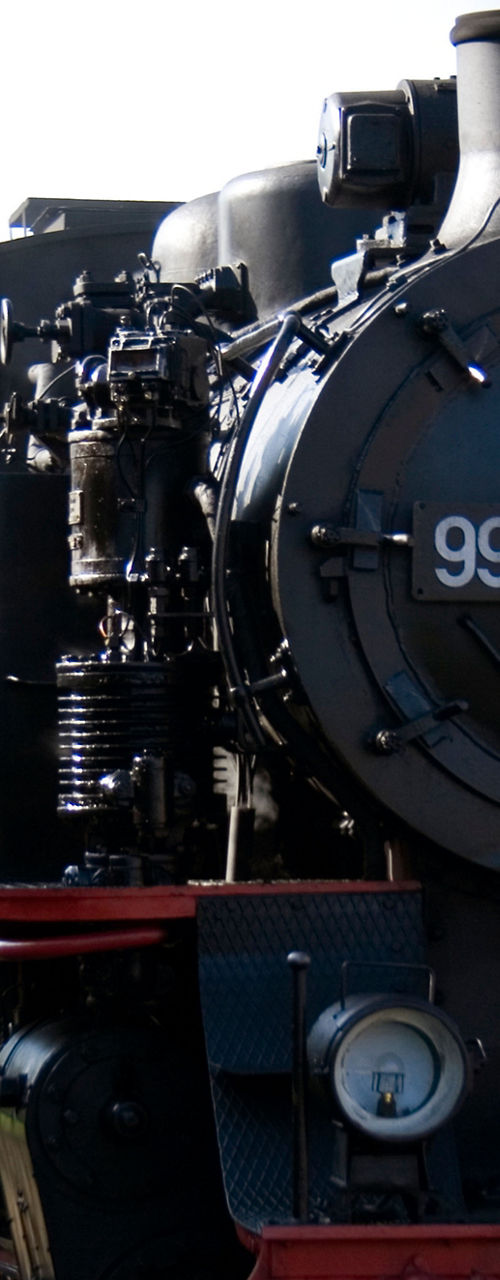 Vintage steam locomotive with visible number
