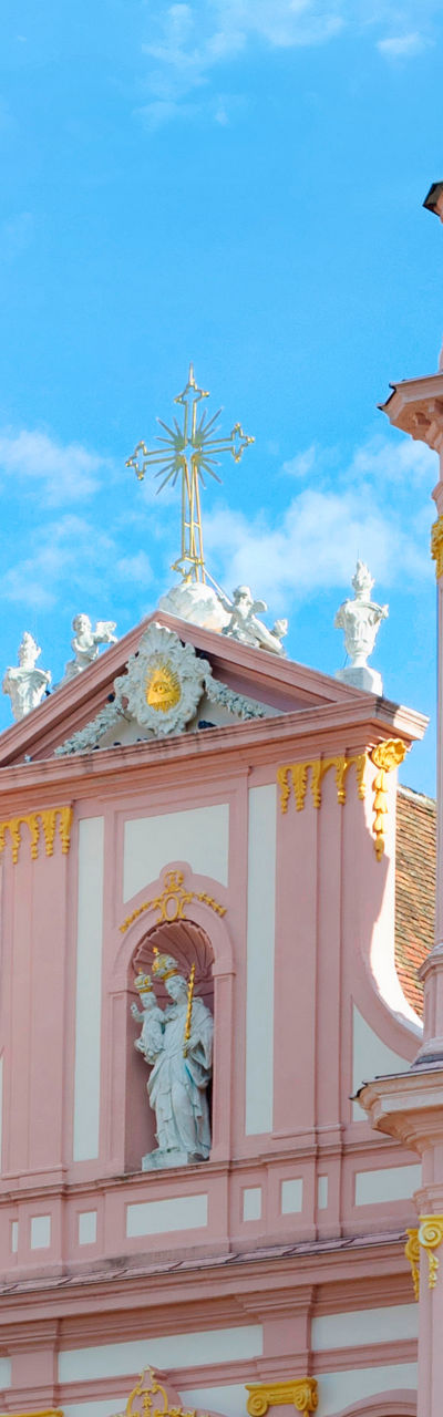 Pink Baroque Church with Twin Towers