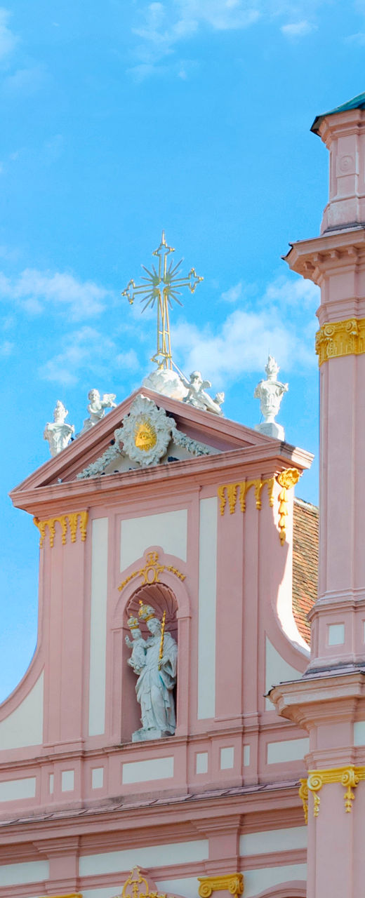 Pink Baroque Church with Twin Towers
