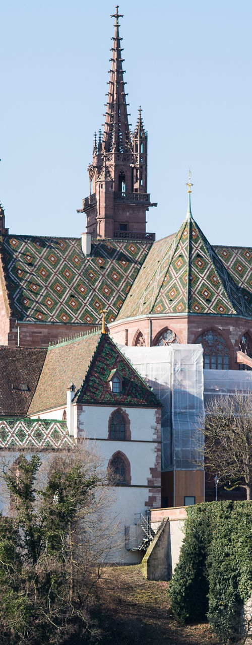 Historic Basel Cathedral by the Rhine River