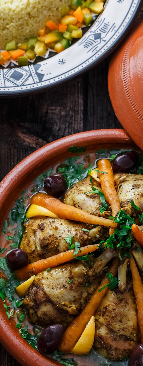 Traditional Moroccan tagine with vegetables
