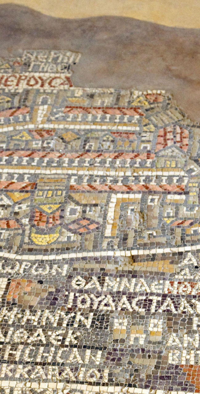 Ancient mosaic map of Madaba city