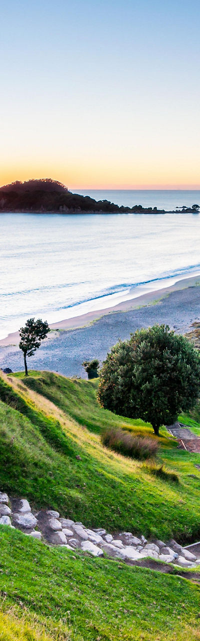 Scenic coastal view at sunrise