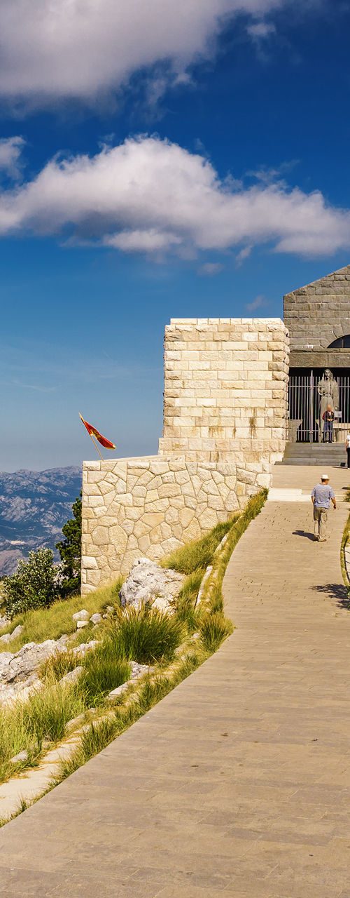 Mountain mausoleum with scenic landscape view