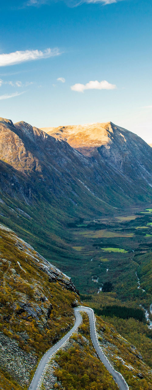 Scenic Mountain Valley with Winding Road