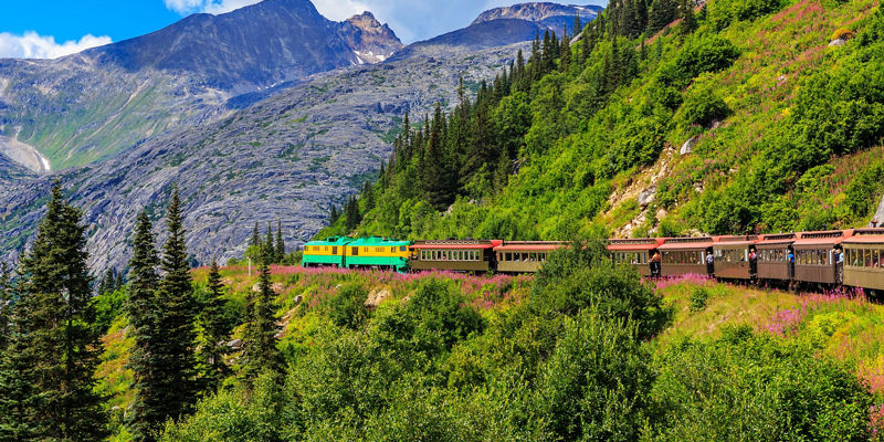 Scenic Train Journey Through Mountain Landscape