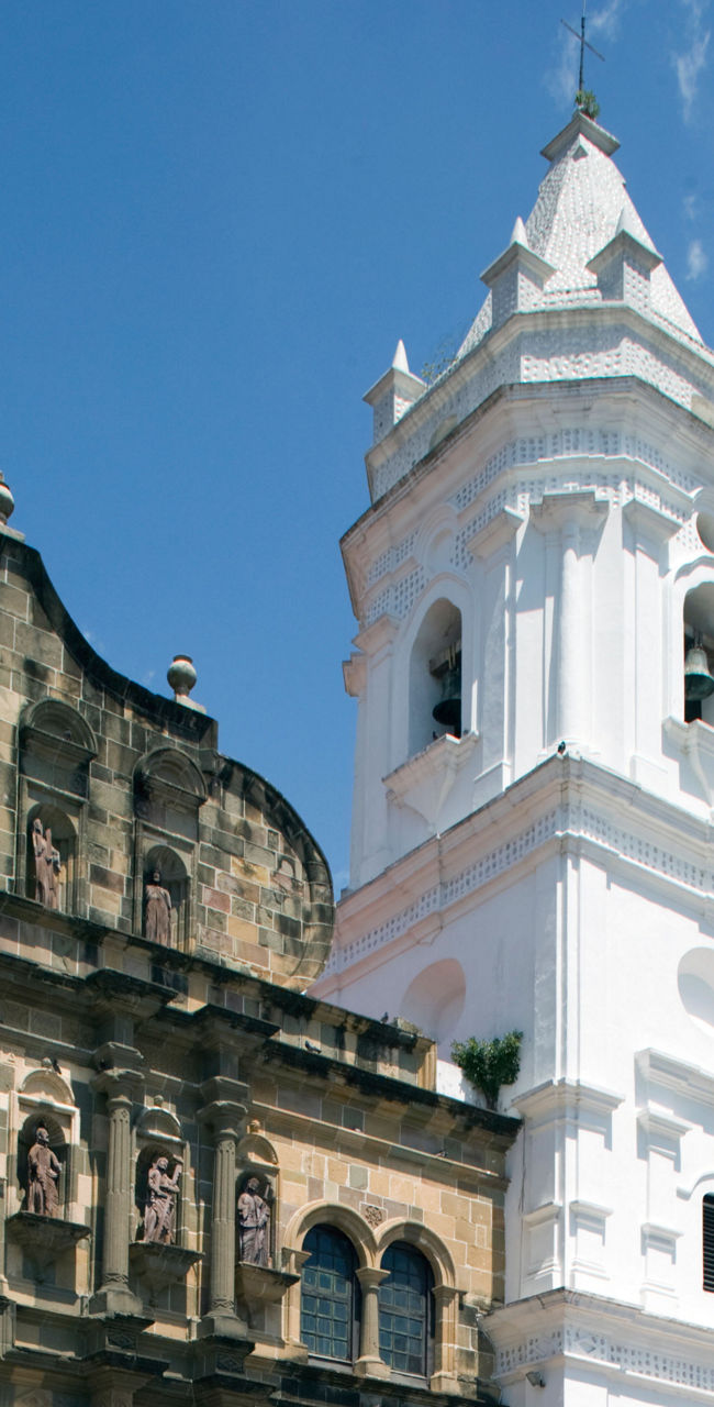 Historic cathedral in vibrant cityscape