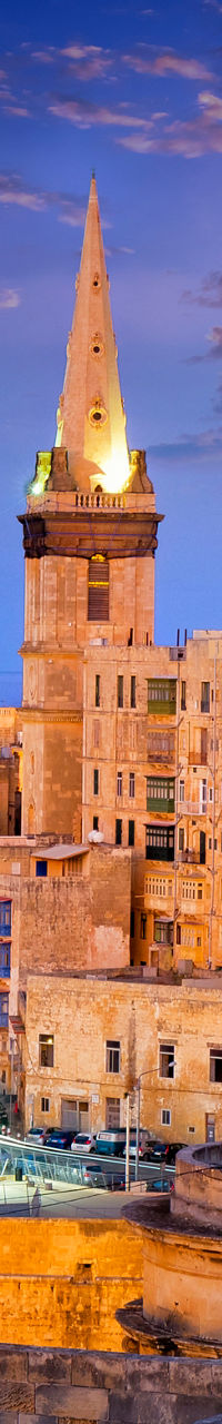 Twilight view of Valletta cityscape
