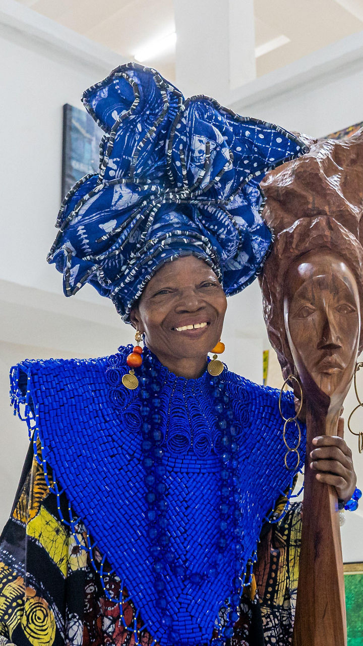 Traditional African Attire in Art Gallery