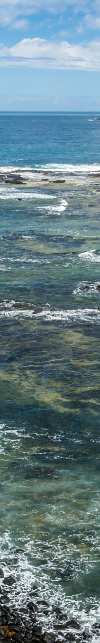 Scenic coastal view with rocky shoreline