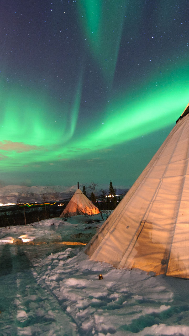 Northern Lights at a Sami Camp