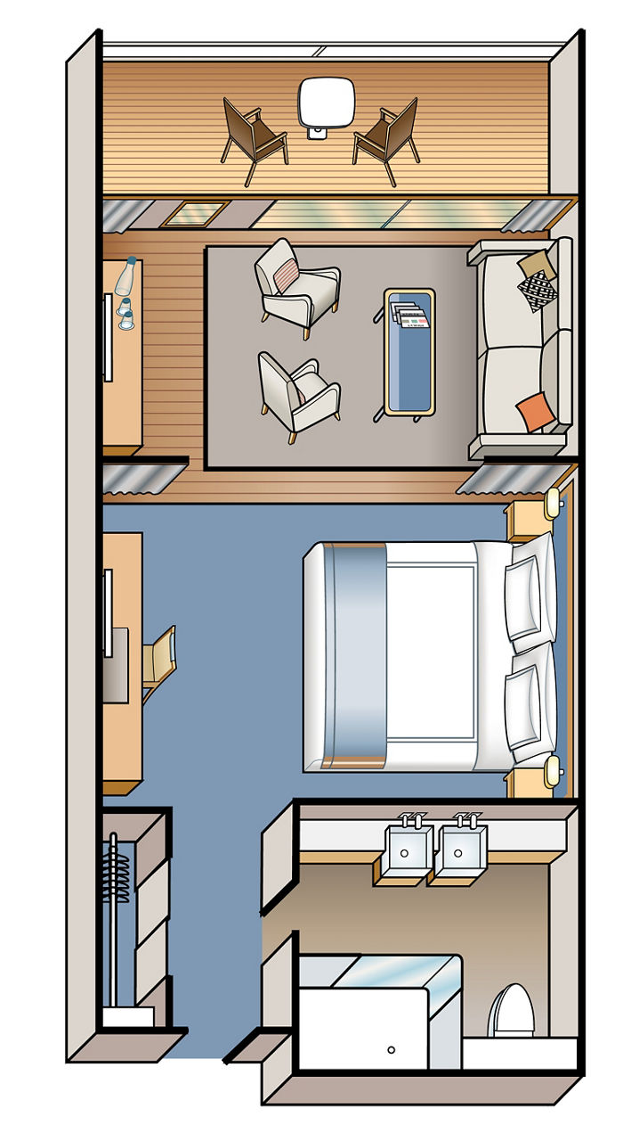 compact apartment floor plan illustration