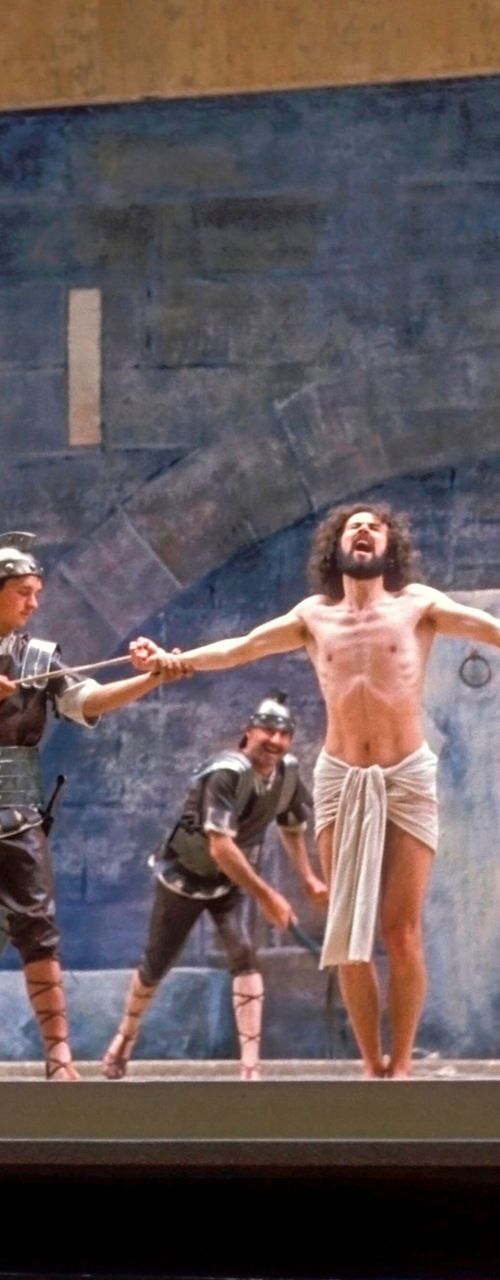 Theatrical performance with Roman soldiers