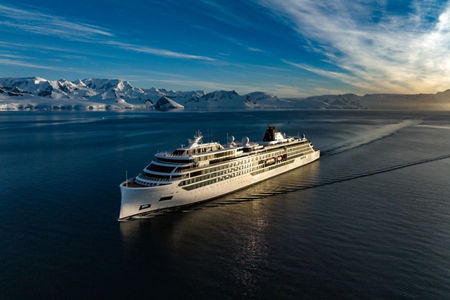 Luxury cruise ship in Arctic waters