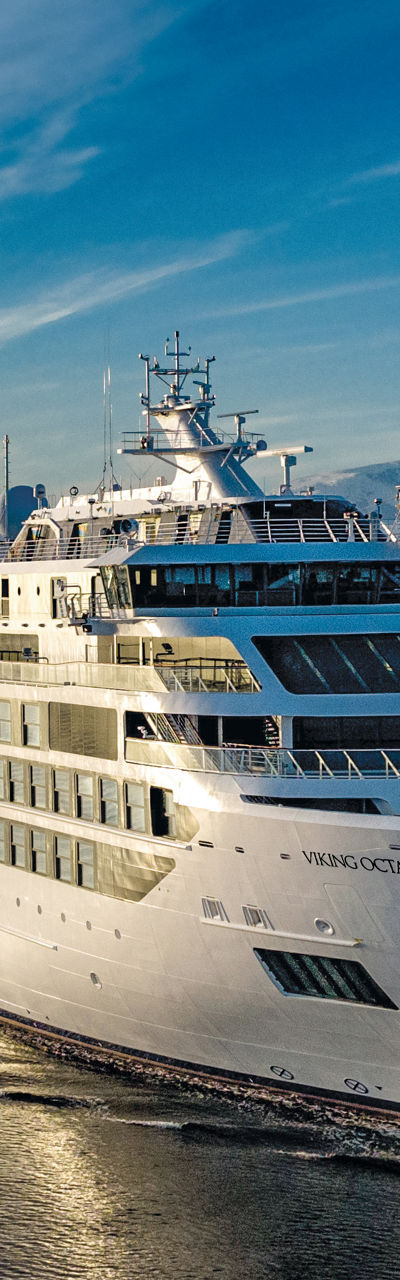 Luxury cruise ship in icy waters