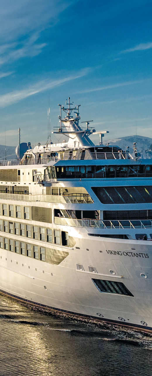 Luxury cruise ship in icy waters