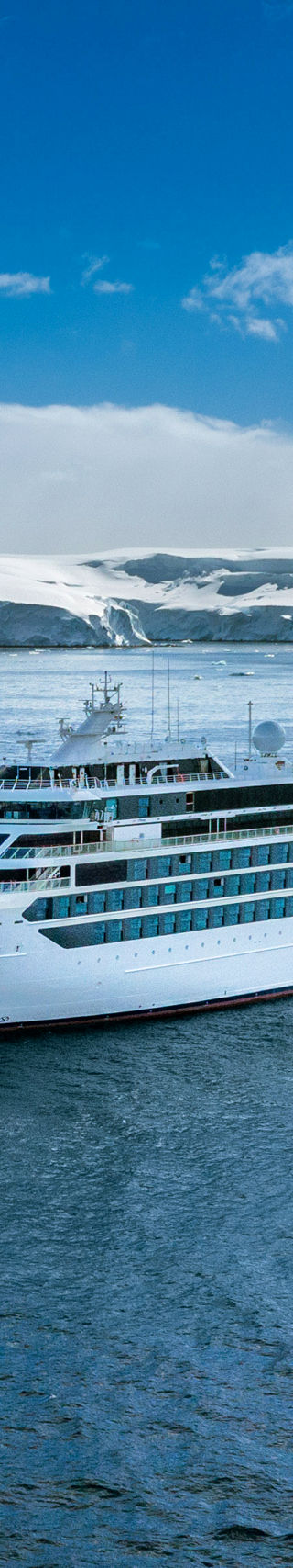 Luxury cruise ship in icy waters