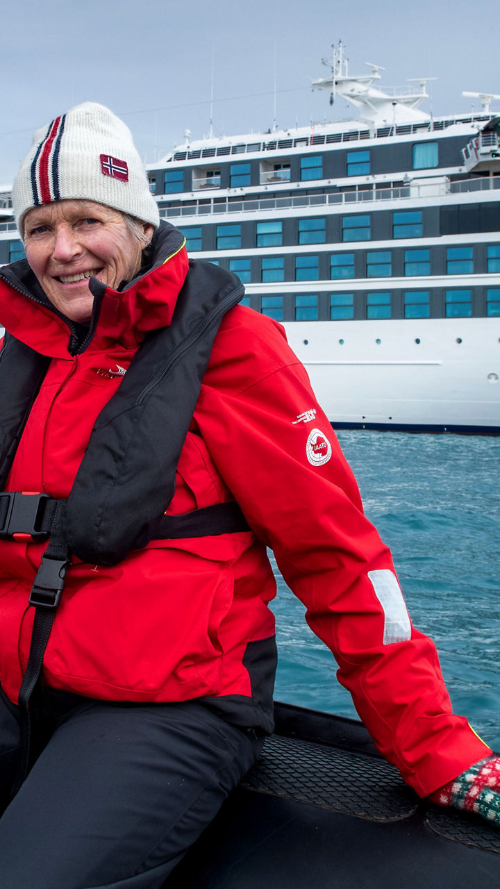 Luxury cruise ship with passenger onboard
