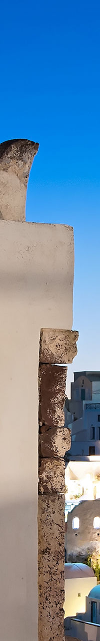 Santorini bell tower at sunset