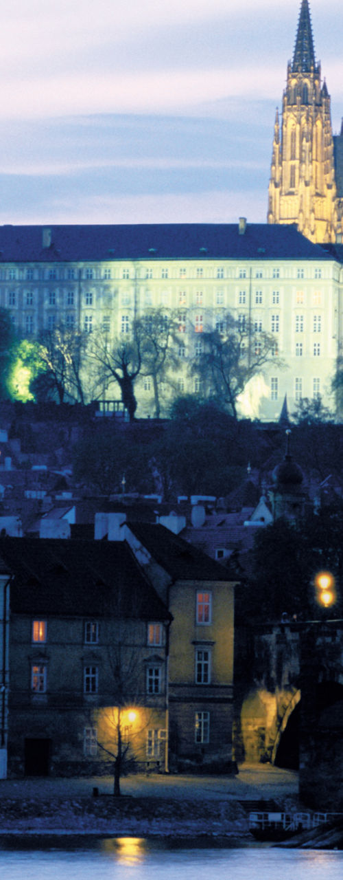 Prague Castle and cityscape at dusk
