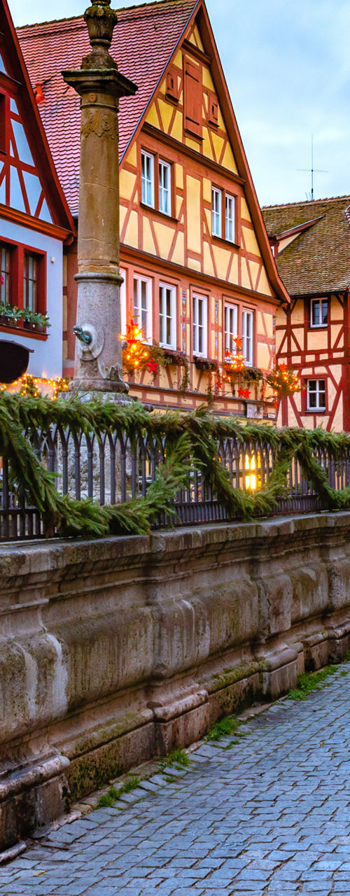 Charming European village with colorful houses