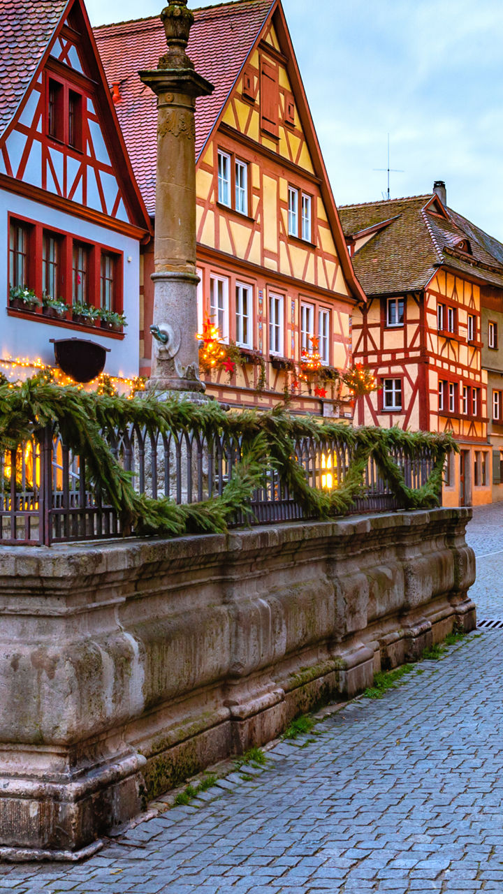 Charming European village with colorful houses