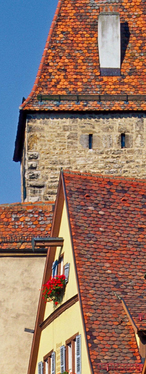 Historic German town with clock tower
