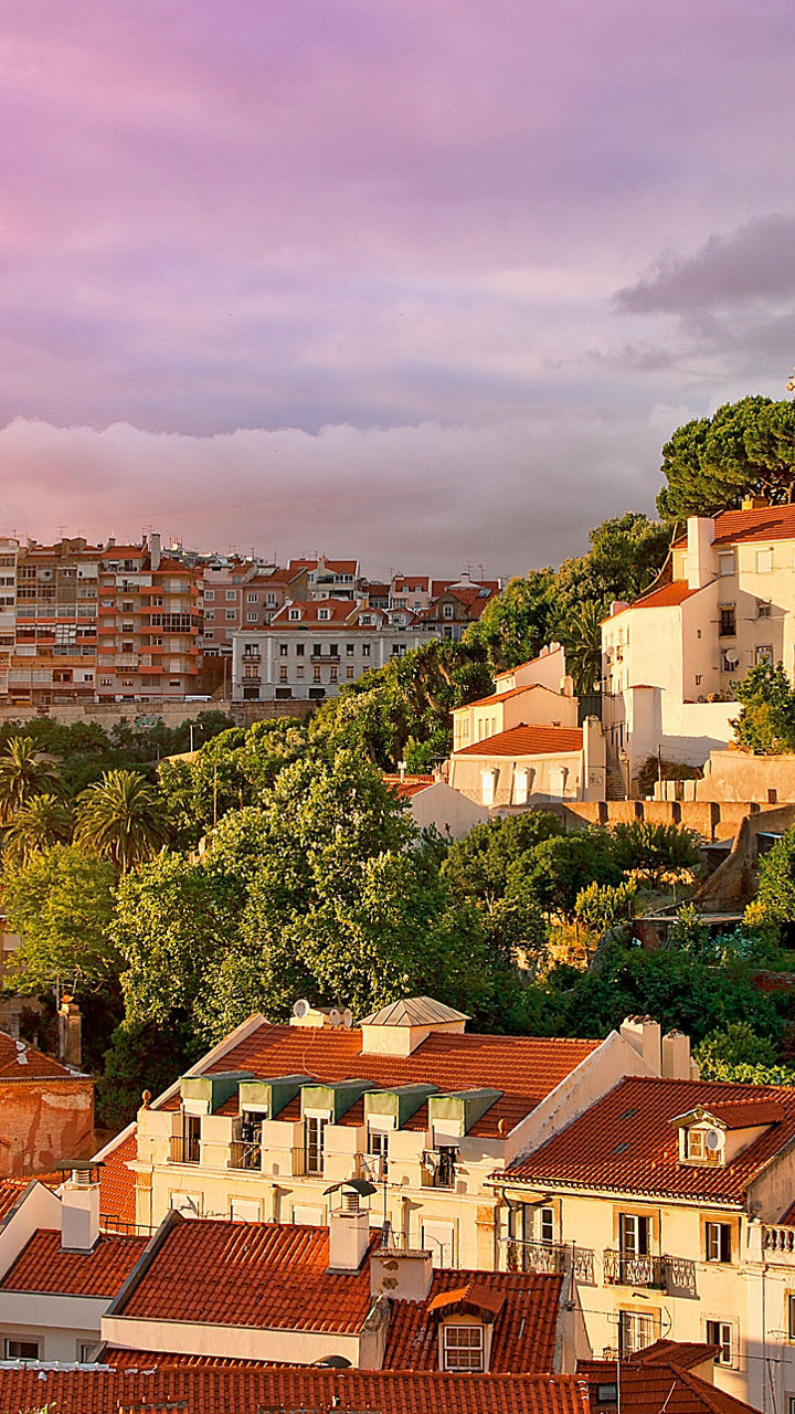Scenic Lisbon cityscape at sunset