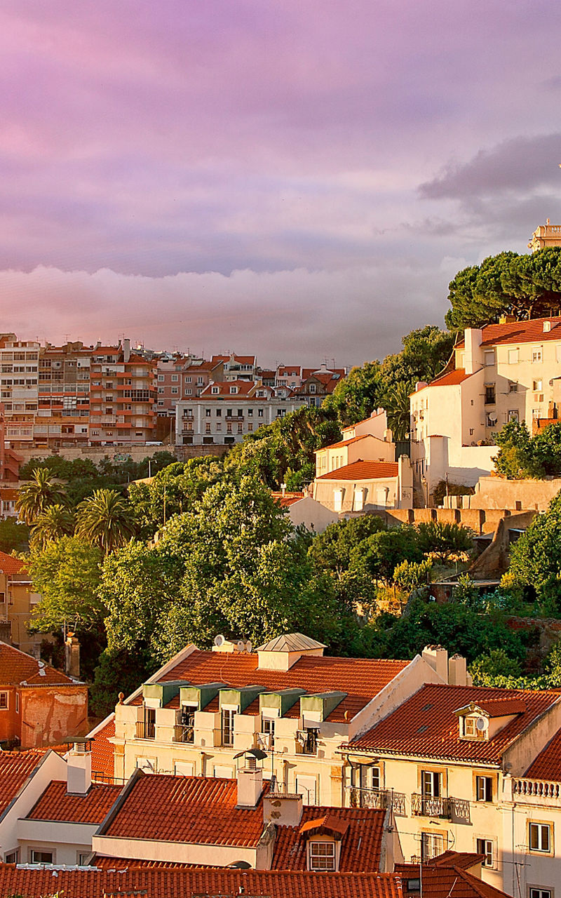 Scenic Lisbon cityscape at sunset